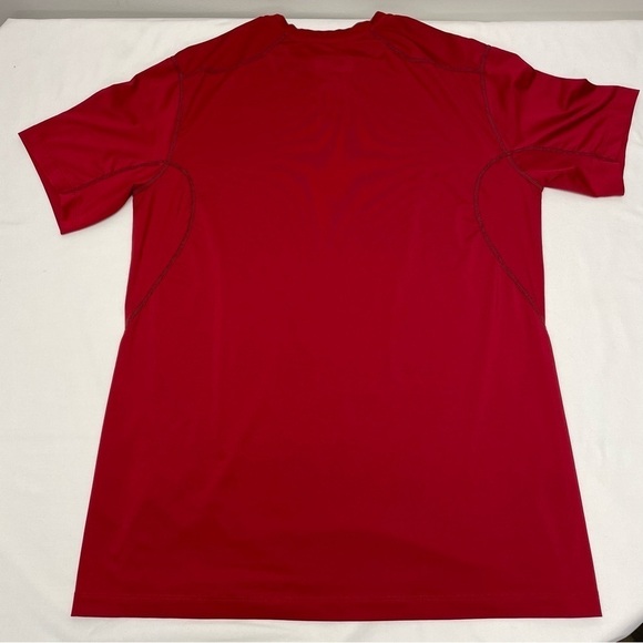 Nike Pro Combat Dri Fit Red Men’s Fitted Short Sleeve T-Shirt Size Large - Picture 2 of 11
